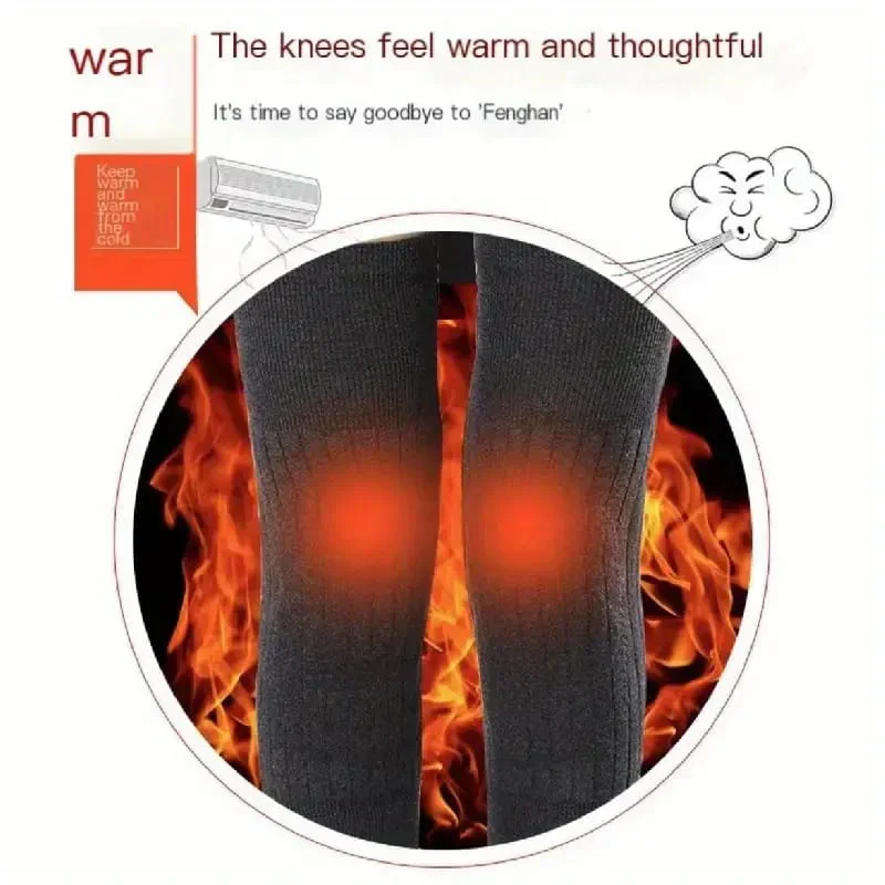 Knee Warmer - Woolen Blend Thermal Leg Warmers - 1 Pair Knee Pad - Unisex Elastic Knee Pads For Men & Women - Image 12