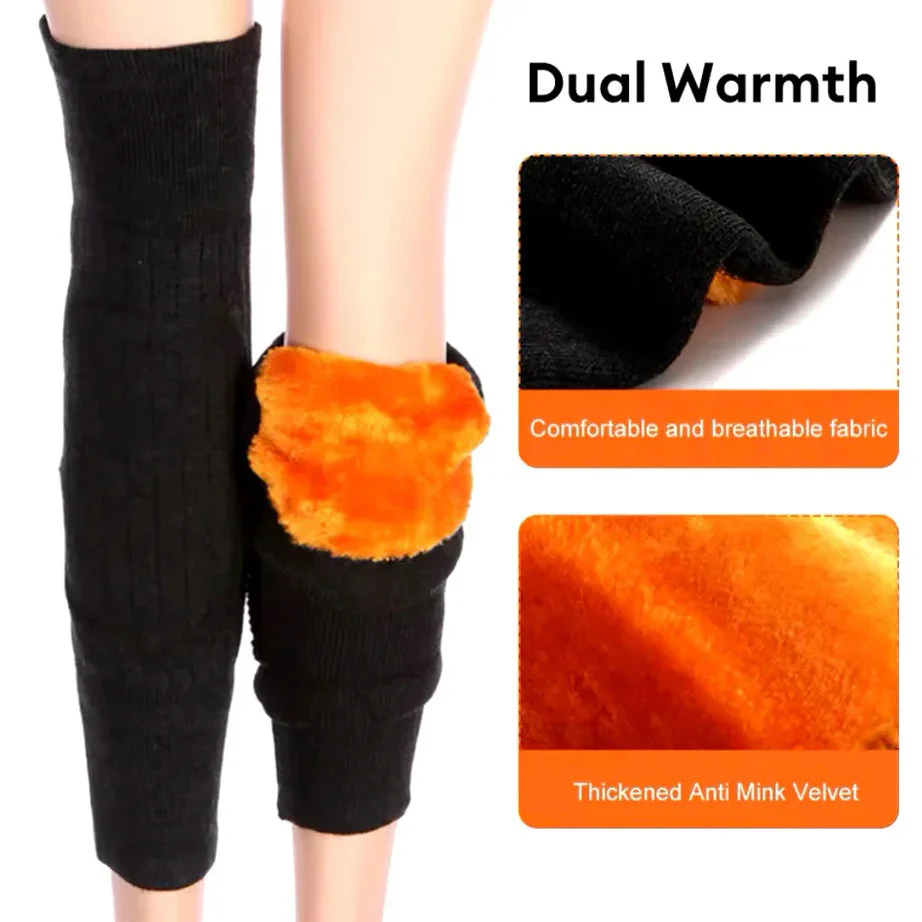 Knee Warmer - Woolen Blend Thermal Leg Warmers - 1 Pair Knee Pad - Unisex Elastic Knee Pads For Men & Women - Image 5