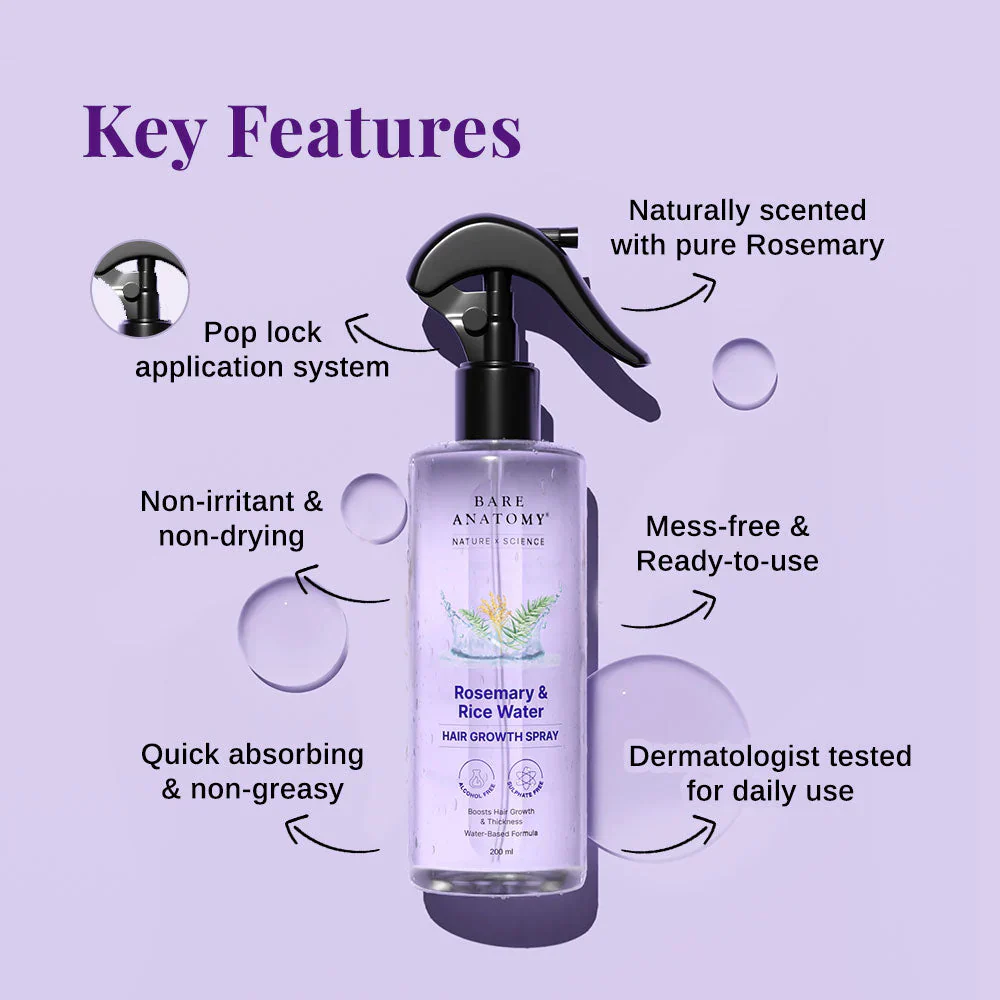 Rosemary & Rice Water Spray For Natural Hair Growth & Hair Thickness - Image 6