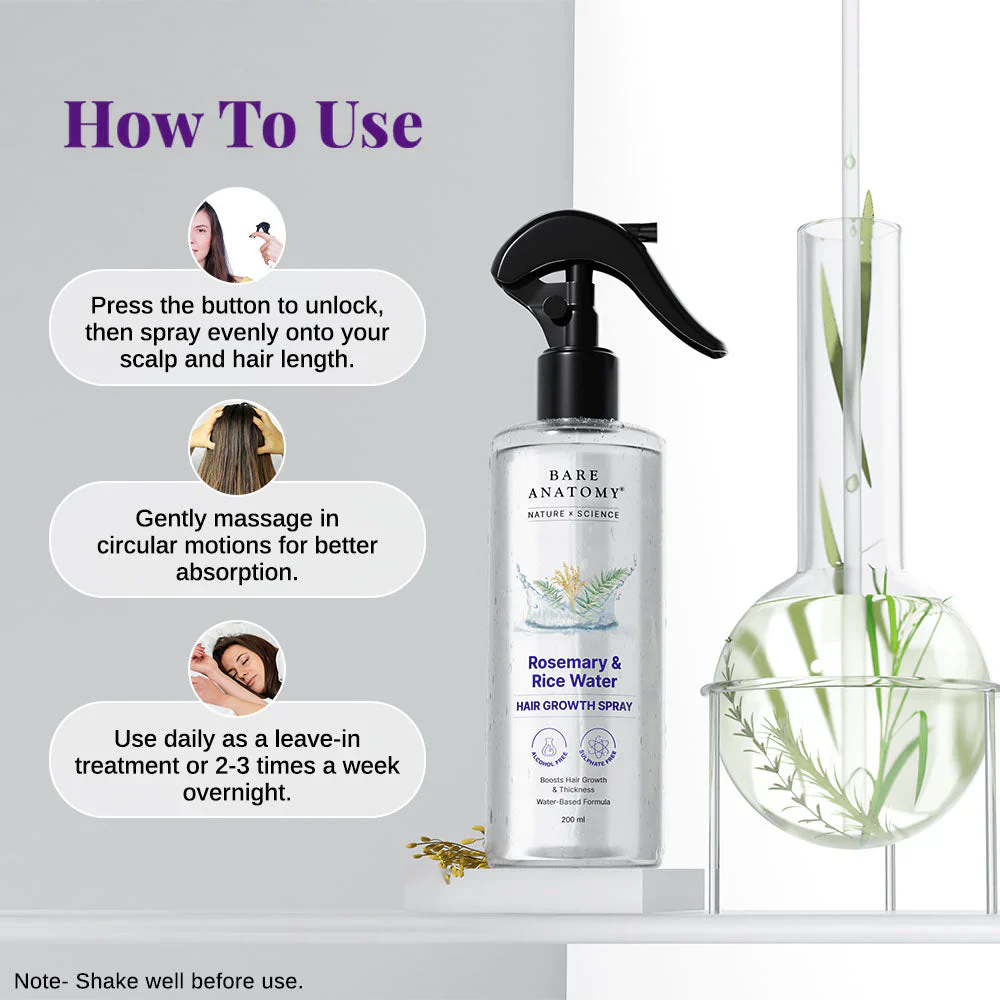 Rosemary & Rice Water Spray For Natural Hair Growth & Hair Thickness - Image 7